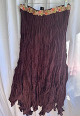 Chaudry KC‎ Bohemian Maxi Skirt with Embellished Waist Burgandy Size Large NWT Photo 0