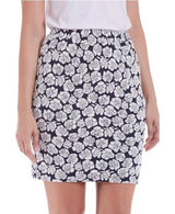 Poppy Lux Pippa Rose Jersey Skirt Navy Blue Floral High Waisted Comfy Size‎ 6 Photo 0