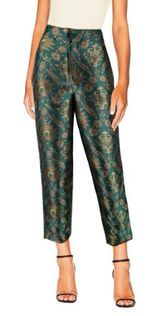 Maeve x Anthropologie Melyssa Floral Metallic Tapestry Trouser Pant Womens Small Photo 0