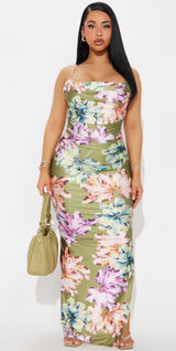 Elegant Lulus Dress Maxi Make It Satin Photo 0