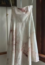 White House Black Market Cream Ruched asymmetrical Midi Dress Photo 0