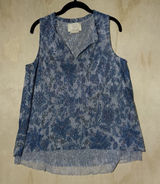 Anthropologie Vanessa Virginia Floral Metallic Sleeveless Blouse Top Women's M Photo 0