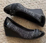 IMPO Women's Black Patent Dress Shoes with Silver Accents Size 9 Photo 0