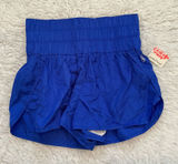 Free People Movement The Way Home Shorts Blue Ground High Rise Smocked Sz M NEW Photo 0