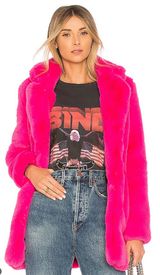 Majorelle Amora hot pink fuschia faux fur oversized coat S Photo 0