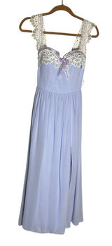 Azazie Light Purple & White Lace‎ Trim Sweetheart Neckline Bridesmaid Midi Dress Photo 0