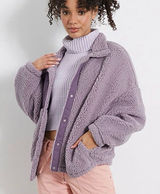 PacSun Cozy Hiker Oversized Purple Sherpa Jacket Women’s Size M Teddy Boyfriend Photo 0