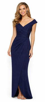 La Femme Formal Evening Gown Sz 4 Blue Wedding Party Mother Of Bride Dress Photo 0