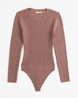Abercrombie and Fitch Long-Sleeve Ottoman Crewneck Bodysuit Size Medium Photo 0
