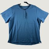 324‎ | FIGS Womens XL Notched Neck Scrub Top Teal Medical Healthcare Uniform Photo 0