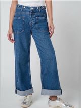 Free People We The Free Palmer Tunnel Vision Baggy Relaxed Cuffed Jeans Photo 0