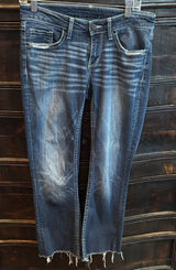 BKE Blue Denim Jeans with Frayed Hems Photo 0