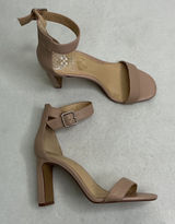 Vince Camuto‎ Citriana Blush Stretch Ankle Cuff Block Heel Sandals 7.5M Photo 0