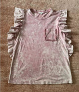 ODDY Women’s Pink Ruffled Sleeveless Blouse Top 100% Cotton Size M Photo 0