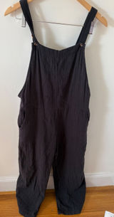 Roxy Black Cotton Gauze Overalls Relaxed Fit Jumpsuit ERJWD03433 Size Medium Photo 0