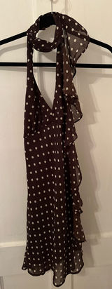 Brown Polka Dot Mini Dress Photo 0