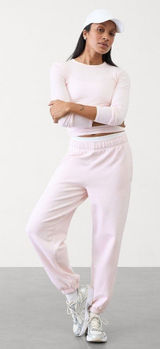 Athleta L Forever Fleece Jogger Shell Pink Large Photo 0