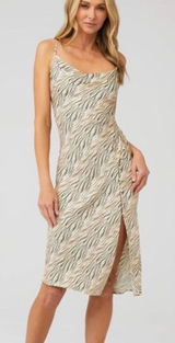 For Love & Lemons Joselyn Slip Midi Dress in Zebra Tiger Print size Small $135 Photo 0