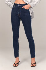 Abercrombie & Fitch Curve Love Super Dark High Rise The Skinny Ankle Jeans 0/25 Photo 0