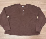 Old Navy Womens Brown Thermal Waffle Long Sleeve Medium Photo 0