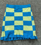 Blue Blush Green and Blue Checkered Sweater Skirt Photo 0