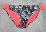 Maui and‎ Sons Black White Pink Floral Cheeky Medium Bikini Bottom Swimwear Photo 0