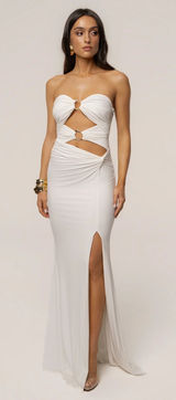 J. Lux Label IVORY ATHENA CUTOUT MAXI DRESS Photo 0