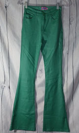 Edikted Luna Green Faux Leather Mid Rise Women's Flare Y2K FashionEdgy Pants Photo 0
