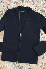 Double Zip Brandy Melville Navy Blue Jacket Photo 0