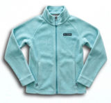Columbia Womens Light Blue Full Zip Fleece Jacket Mock Neck Small S 7/8 Photo 0