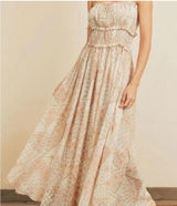 New with Tags Dress Forum Cream and Tan Patterned Maxi Dress Photo 0