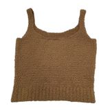 SKIMS Cozy Knit Tank Top Camel Brown Boucle Lounge Scoop Neck S/M Photo 0