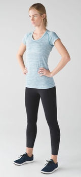 Lululemon Women's Swiftly Tech Short Sleeve‎ Scoop Heathered Tofino Teal Sz 8 Photo 0
