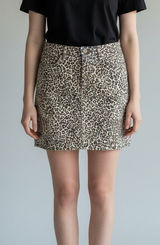 7 for all mankind cheetah print denim skirt 12 Photo 0