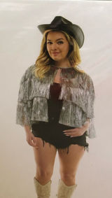 New Silver Tinsel Fringe Jacket women plus size Costume Cowgirl Festival Concert Photo 0