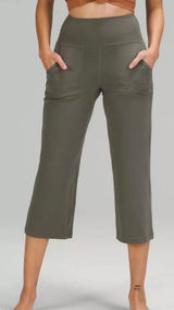 Lululemon Align Wide-Leg Super-High-Rise Crop Graphite Grey Nulu Pants Size 4 Photo 0