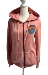 Aviator Nation Womens All Seasons Circle Hoodie Swetshirt Full Zip Pink Small Photo 0