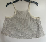 We the Free‎ Women's Size Medium Gray Cream Striped Tank Crop Top Flowy Summer Photo 0