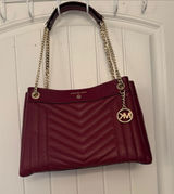 Michael Kors Wine Quilted Chain-Handle Shoulder Bag Photo 0