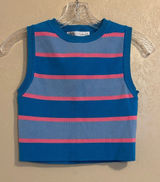 NWOT Zara Striped Knit Cropped Sweater Vest sz L Photo 0