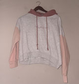 MV Sport Applefest Color-Block Hoodie - Heather Gray/Pink - Size Medium Photo 0