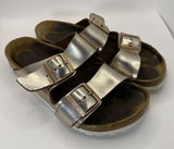 Birkenstock Arizona Sandals Women's Size 37 US 6 Gold Double Strap Photo 0