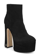 Sam Edelman Eli Platform Ankle Boots Women's Size 10 Black Suede Block Heel Photo 0