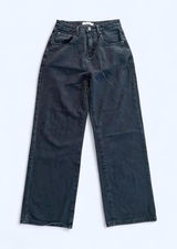 Y2K black wide leg jeans soft grunge baggy denim Size Small 🖤 Photo 0