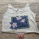 Vintage 90s Yosemite Columbine Cropped Top Womens‎ Large Anvil USA National Park Photo 0