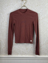 vuori Women's Rosewood Long-Sleeve Ribbed CrewTop - Size - Small Photo 0