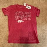 Pressbox New with tags Arkansas university razorbacks red and white shirt sleeve t shirt Photo 0