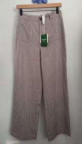 Halara Small NEW High Waisted Straight Leg Relaxed Pants Office Work Oatmeal Photo 0