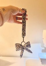 handmade keychain wristlet with puff bow Photo 0