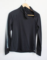 GapFit Women's Sz M Winterbrush Black Long Sleeve with Mock Zip Neck‎ Photo 0
